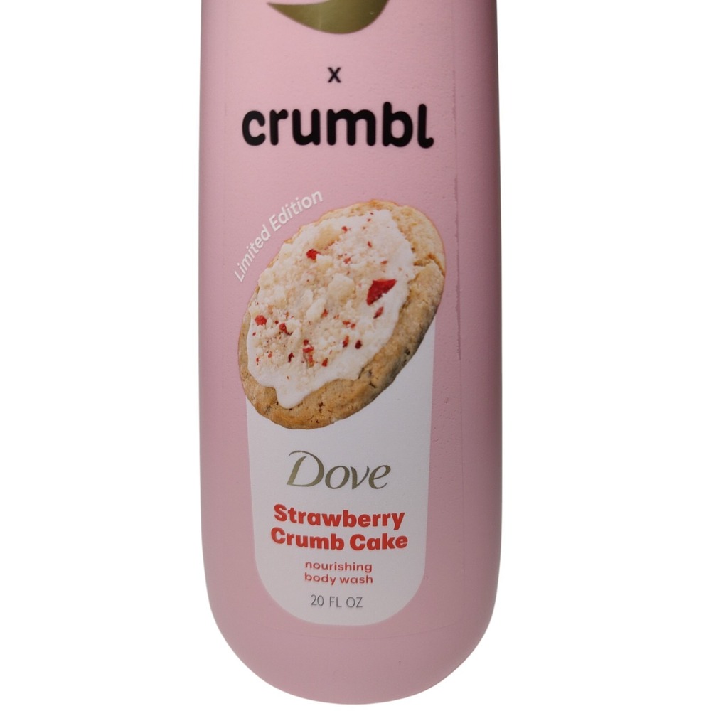 New Dove X Crumbl Moisturizing Liquid Body Wash Strawberry Crumb Cake 20 oz - Picture 2 of 4